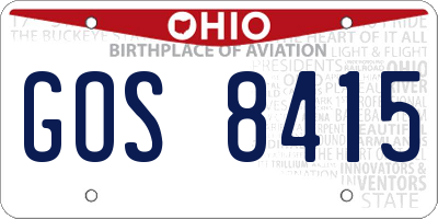 OH license plate GOS8415