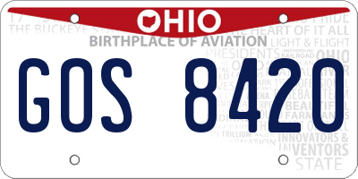 OH license plate GOS8420