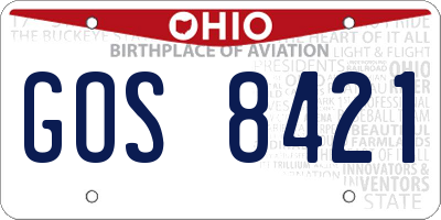 OH license plate GOS8421