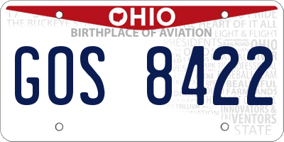 OH license plate GOS8422