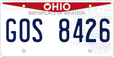 OH license plate GOS8426