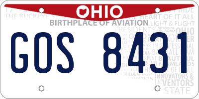 OH license plate GOS8431