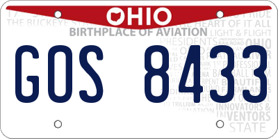 OH license plate GOS8433