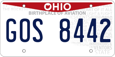 OH license plate GOS8442
