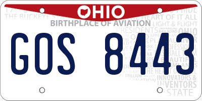 OH license plate GOS8443