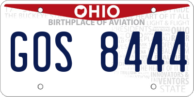 OH license plate GOS8444