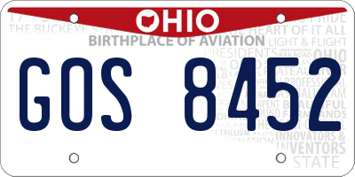 OH license plate GOS8452