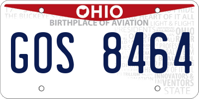 OH license plate GOS8464