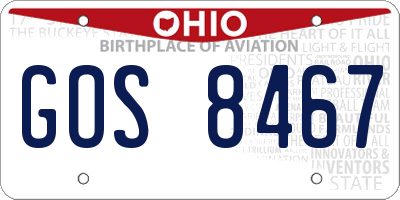 OH license plate GOS8467