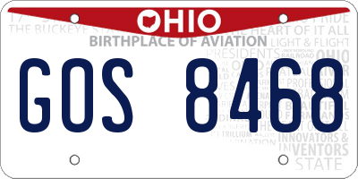 OH license plate GOS8468