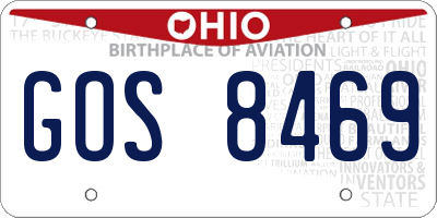 OH license plate GOS8469