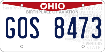 OH license plate GOS8473