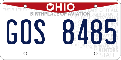 OH license plate GOS8485
