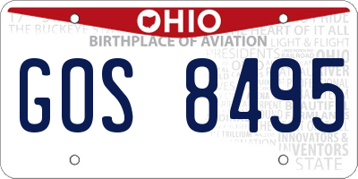 OH license plate GOS8495