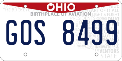 OH license plate GOS8499