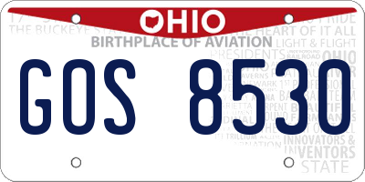 OH license plate GOS8530