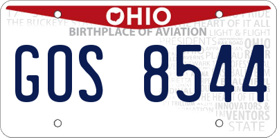 OH license plate GOS8544