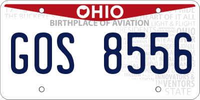 OH license plate GOS8556