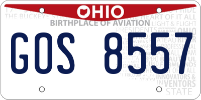 OH license plate GOS8557