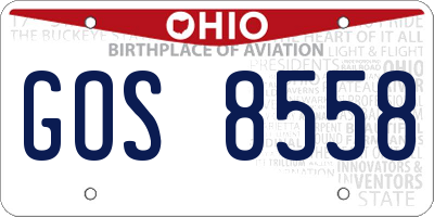 OH license plate GOS8558