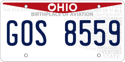 OH license plate GOS8559