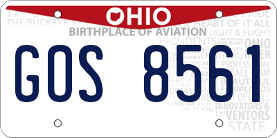 OH license plate GOS8561