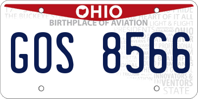 OH license plate GOS8566