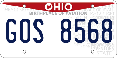 OH license plate GOS8568
