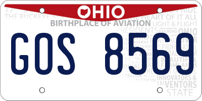 OH license plate GOS8569