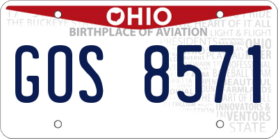 OH license plate GOS8571