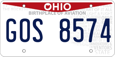 OH license plate GOS8574