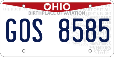 OH license plate GOS8585