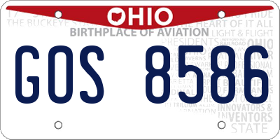OH license plate GOS8586