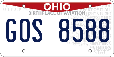OH license plate GOS8588