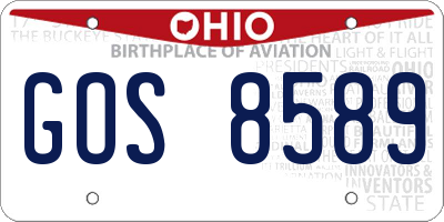 OH license plate GOS8589