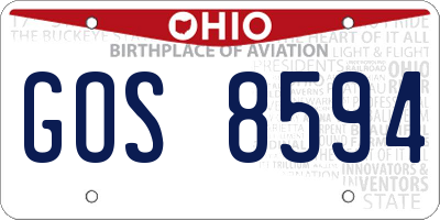 OH license plate GOS8594