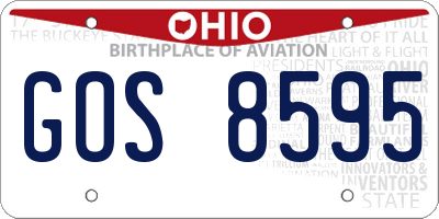 OH license plate GOS8595