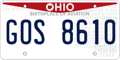 OH license plate GOS8610