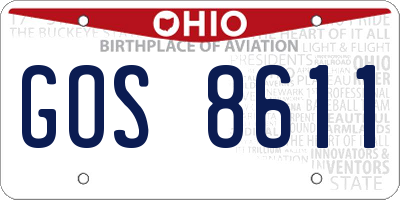 OH license plate GOS8611