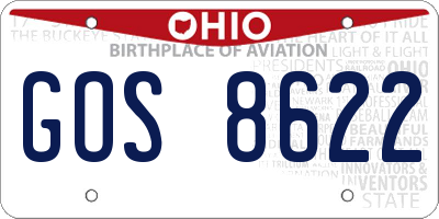OH license plate GOS8622