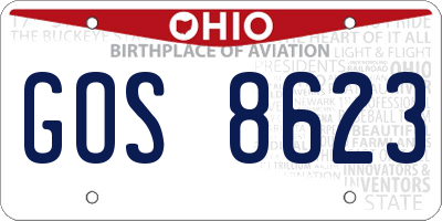 OH license plate GOS8623
