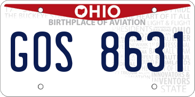 OH license plate GOS8631