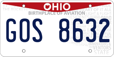 OH license plate GOS8632