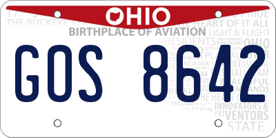 OH license plate GOS8642