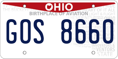OH license plate GOS8660