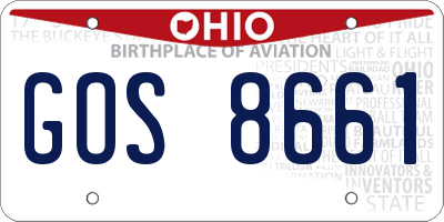 OH license plate GOS8661