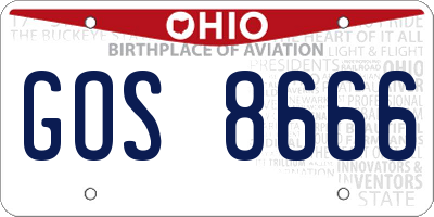 OH license plate GOS8666