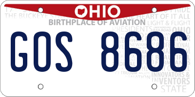 OH license plate GOS8686