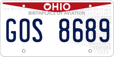 OH license plate GOS8689