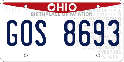 OH license plate GOS8693